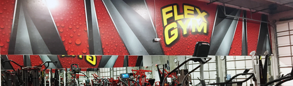 Wall wrap in flex seal gym by Digigraphix